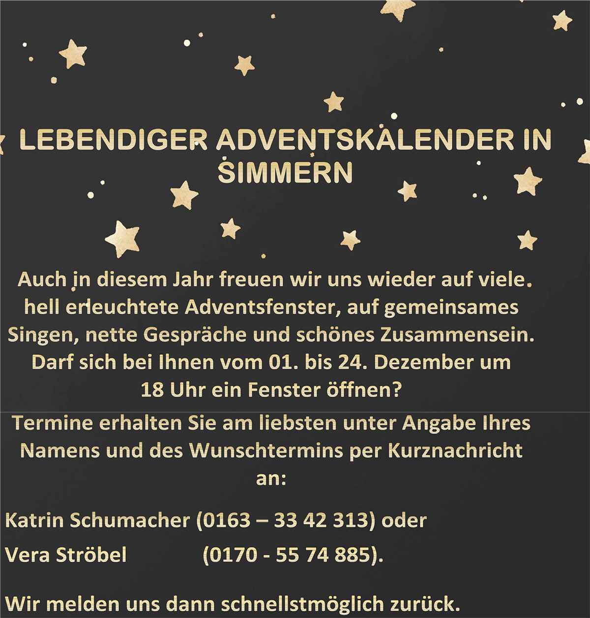 Advntskalender Aufruf 2025